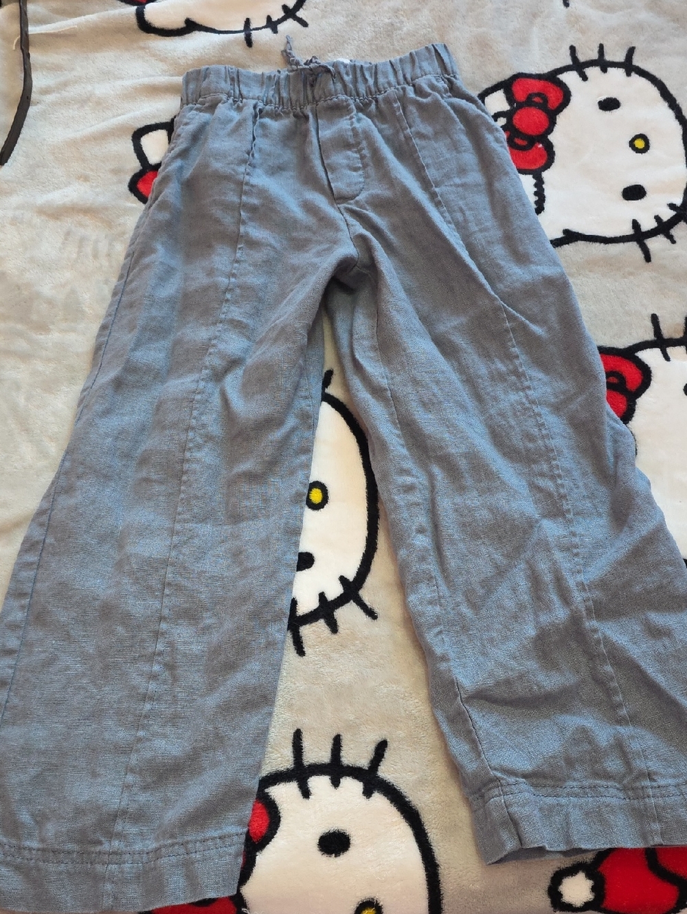 Zara Light Blue Relaxed Wide-Leg Kids Pants